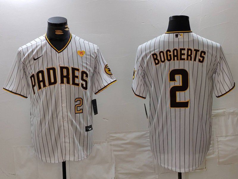 Men San Diego Padres #2 Bogaerts White Stripe Game 2024 Nike MLB Jersey style 5